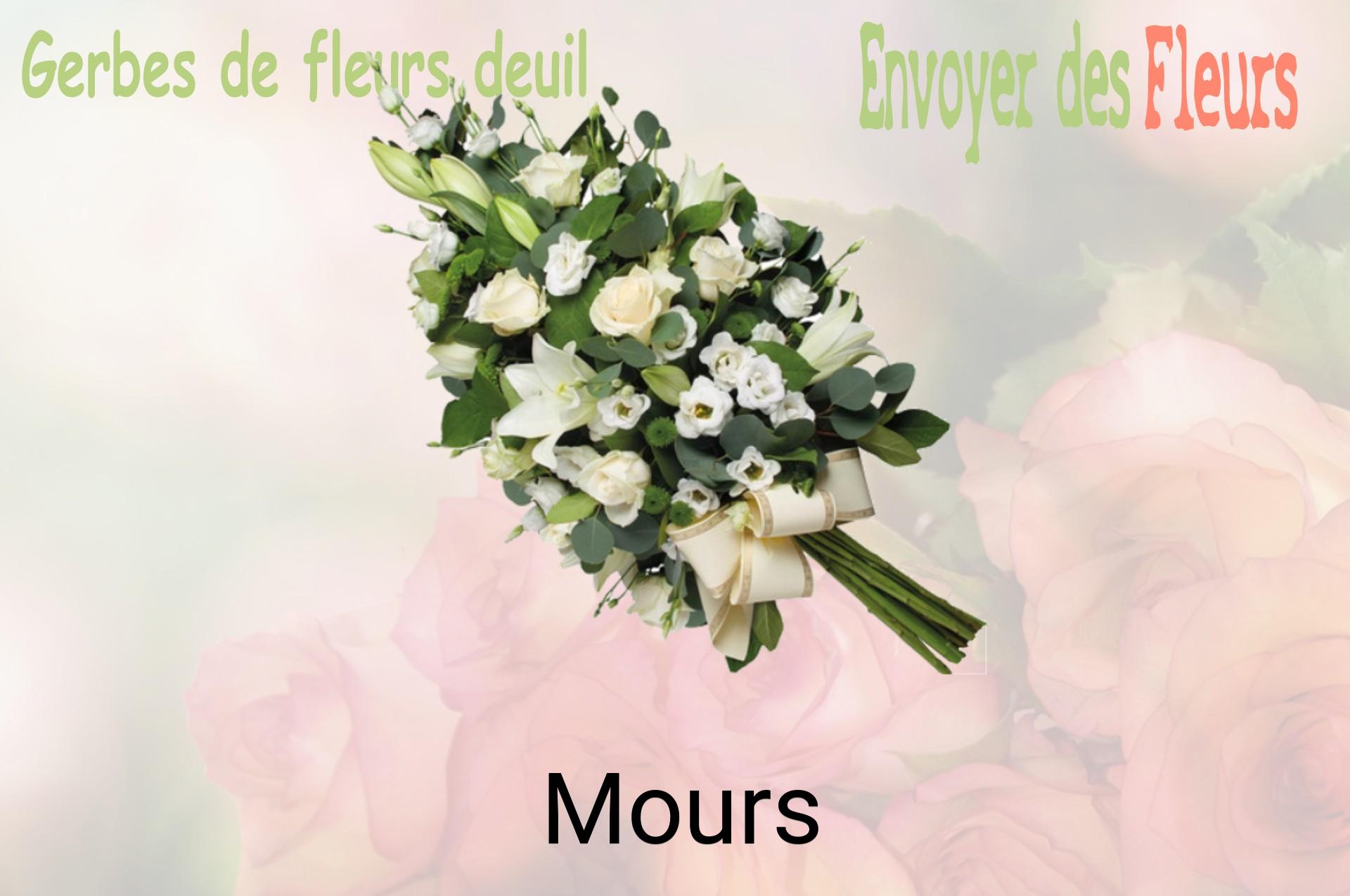 Gerbe de fleurs de deuil livrée à Mours